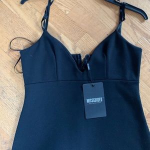 Missguided black midi dress NWT